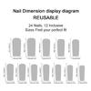 24pcs Long Coffin False Nail Square Shape with 3D Charms Artificial Nail Full Cover Press On Nail for Women and Girls