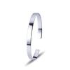 South Korean Version of Light Luxury Niche Bracelet S925 Sterling Silver Glossy Bracelet with Plain Minimalist Opening Bracelet Accessory