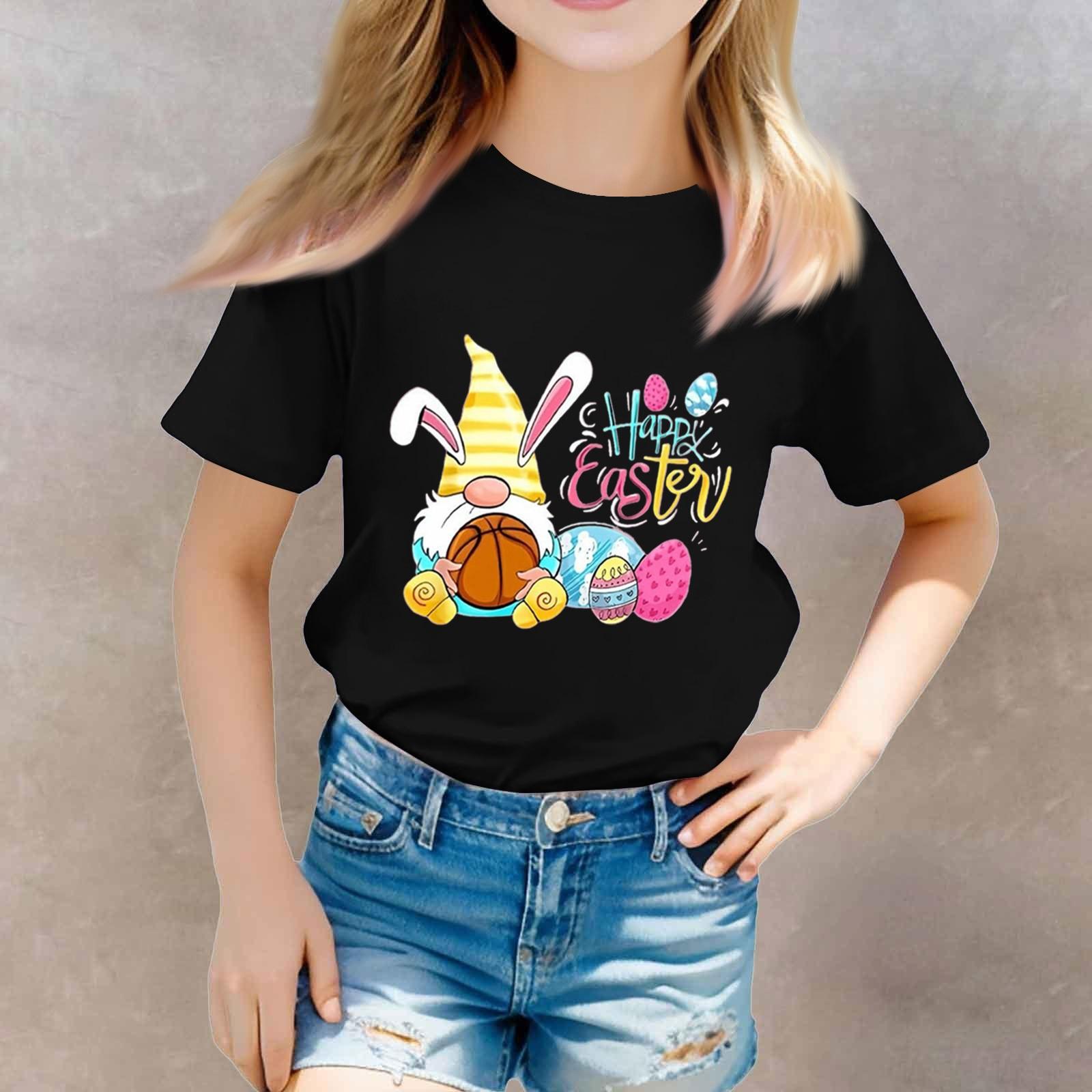 

Футболки для малышей, девочек и мальчиков, детские футболки с короткими рукавами и принтом для мальчиков и девочек 1-12 лет 130 чёрный