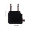 Set of 2pcs Aviation Headphone Adapter 3.5mm Port Aircraft Earphone Socket Conversion Adaptors Portable Converters