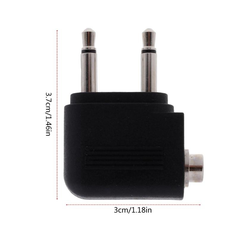 Set of 2pcs Aviation Headphone Adapter 3.5mm Port Aircraft Earphone Socket Conversion Adaptors Portable Converters