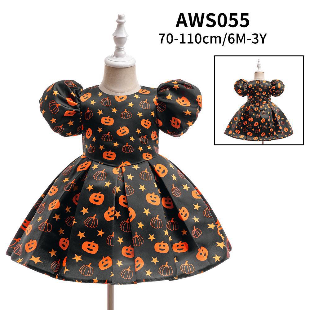 Satijnen Prinsessenjurken Collectie voor Kinderen, Halloween Meisjes Rollenspel Formele Jurk