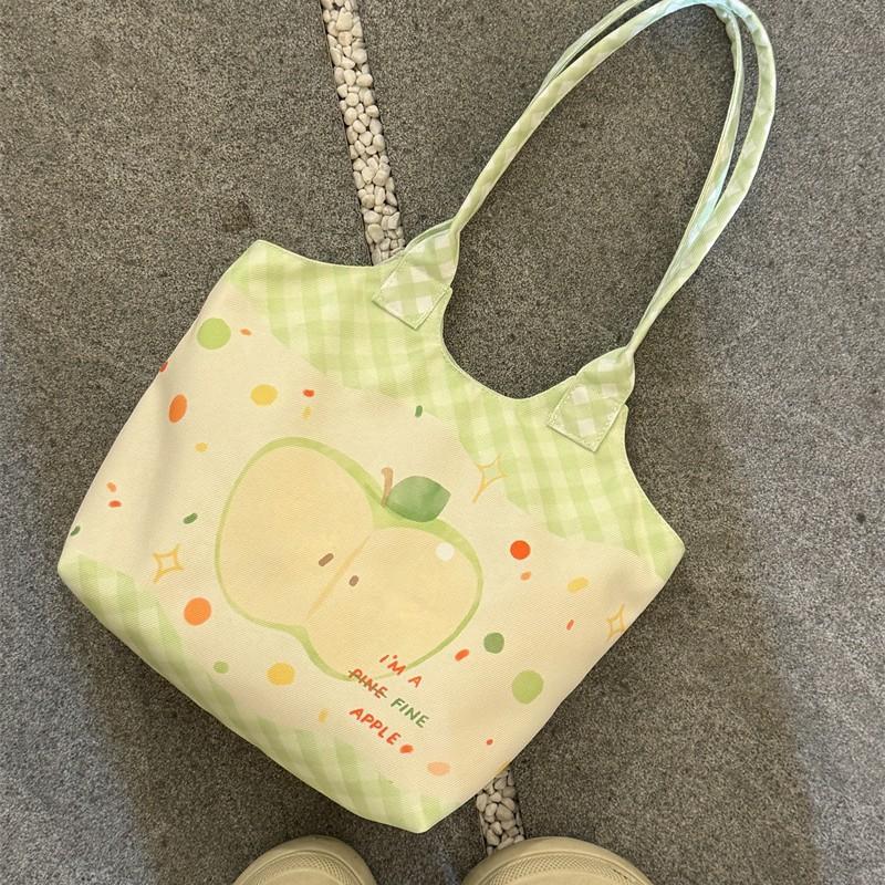 New cute large-capacity bag women's leisure shopping bag college student class canvas bag commuter shoulder handbag