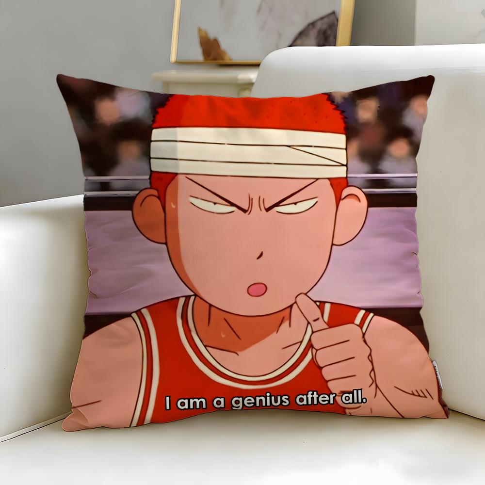 Classic Anime Slam Dunk Cushion Cover Soft & Easy-Wash Pillow Case – Versatile for Couch, Bed, Travel and Office