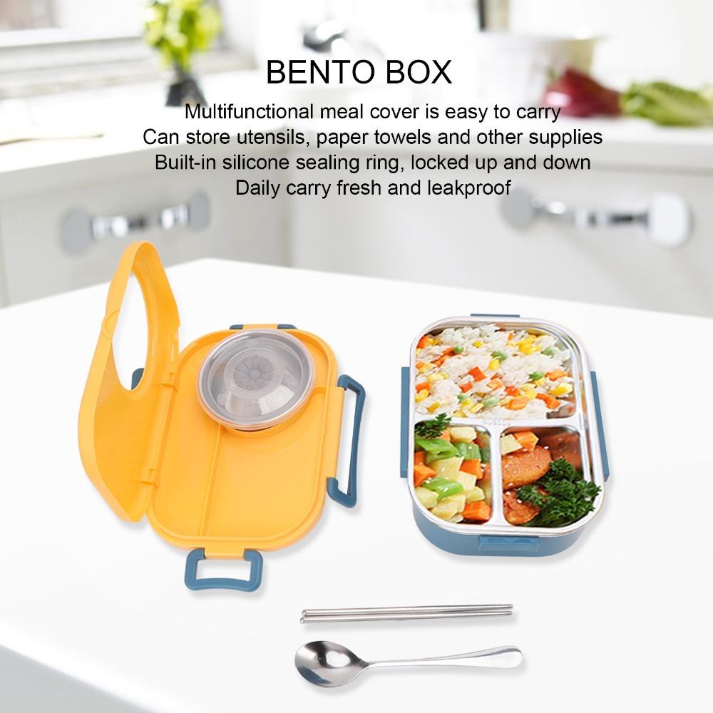 304 Stainless Steel Compartment Lunch Box 3 Compartment Thermal Lunch Box For Office