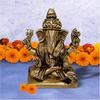 Pure Brass Ganesha Idol, Ganpati Idol For Home Decor, God Ganesh Statue -10 Cm