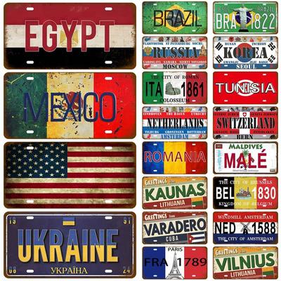 Home Decor National Flag Metal Sign Tinplates Plate Plaque Tin Sign Vintage For Garage Bar Pub Living Room Wall Decoration Art