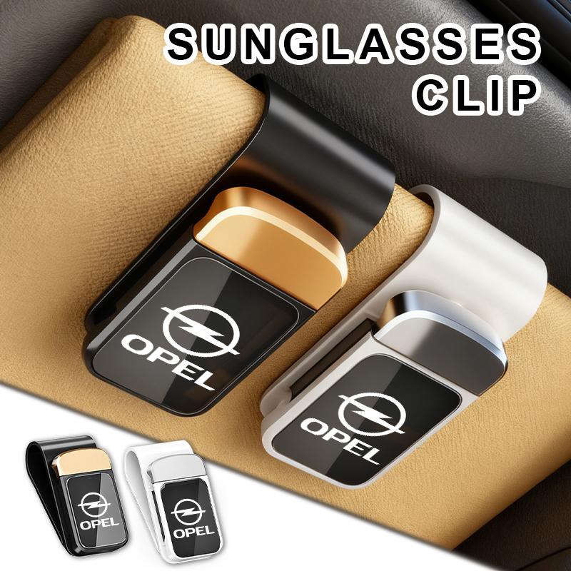 bnteg6 Car Sun Visor Glasses Holder Card Ticket Stainless Storage Clip For Opel Meriva Mokka Grandland Vectra Zafira Vivaro Antara