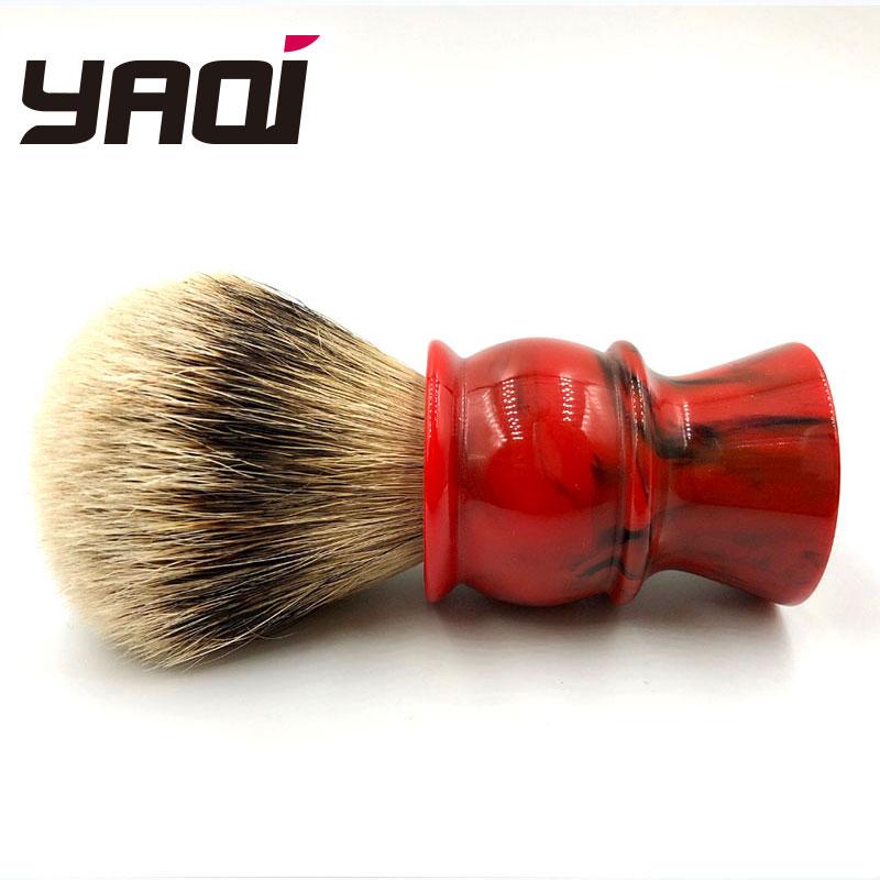 

Yaqi 24 мм 100% барсучий ворс silvertip, красная смоляная ручка, кисти для бритья для мужчин