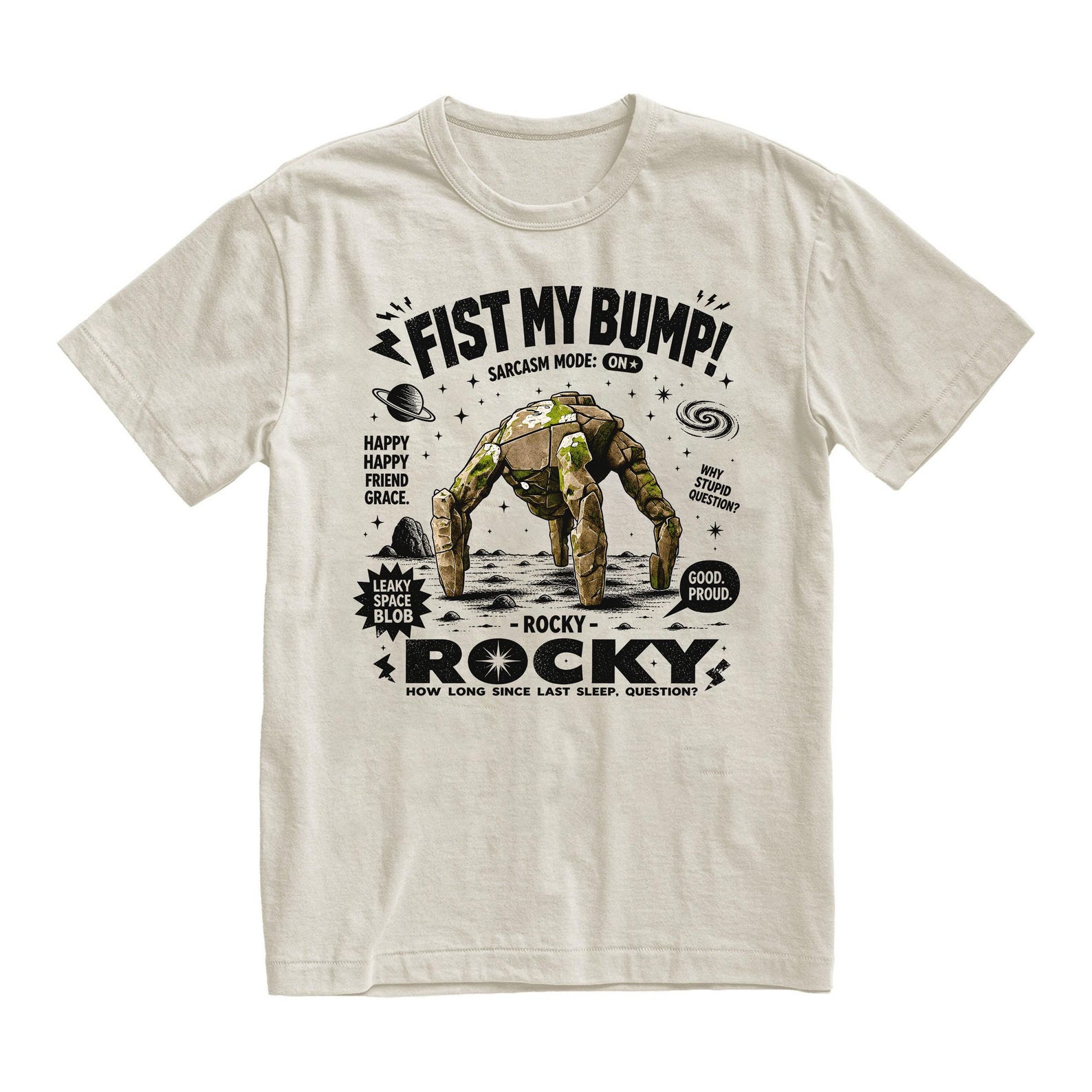Project Hail Mary Rocky Fist My Bump T-Shirt, Sci-Fi Space Graphic Tee, Streetwear T-Shirt XL