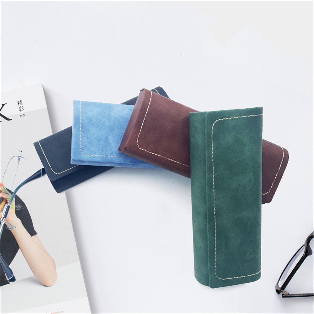 Simple Leather Eyeglasses Case Optical Retro Myopia Glasses Sunglasses Storage Box Fashion For Men Women Eyewear Accesssories