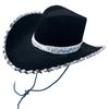 Halloween Makeup Dance Sequined Cowboy Hat Western Jazz Orgy Top Hat Silver Rim Ball Dick Cowboy Hat