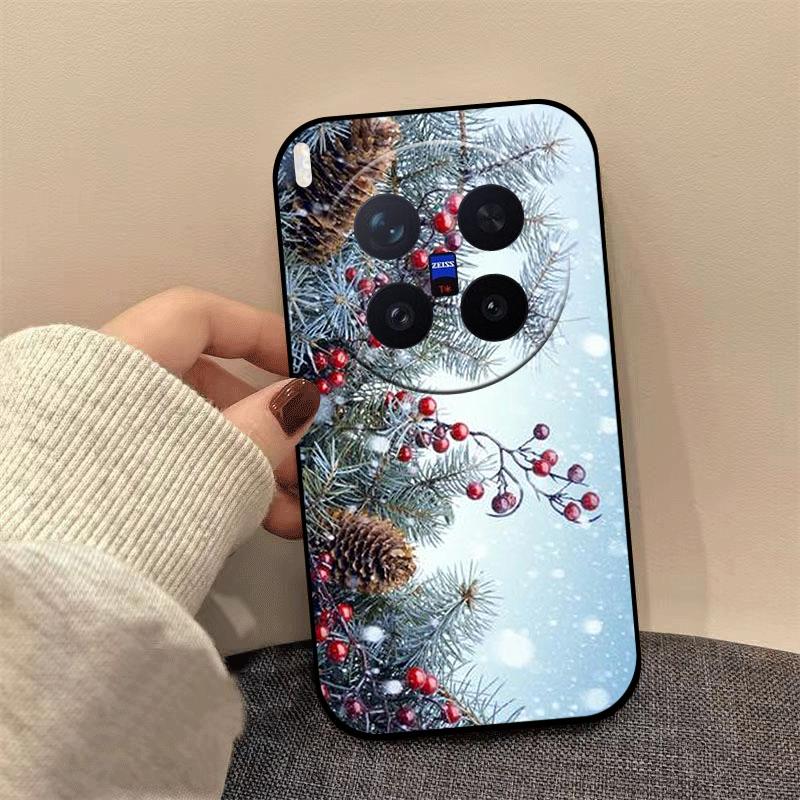 Christmas Painting Silicone Case For Vivo X300 X200 Ultra X200s X300 X100 X100s Pro Mini Soft TPU Shockproof Cover X200FE Fundas