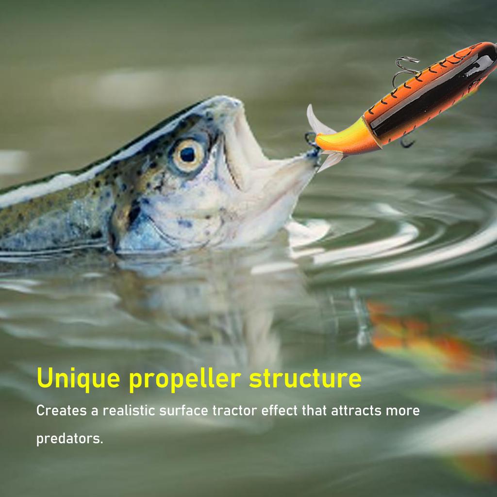 4 STÜCKE 13g Bleistift Schwimmender Köder Propellerstruktur Realistischer Köder Propeller Wasseroberflächen Traktor zum Angeln