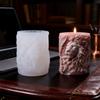 Latest Models Creative Lion Carve Pillar Silicone Mold DIY Lion Aroma Candle Plaster Decoration Mould Pillar Candle Making