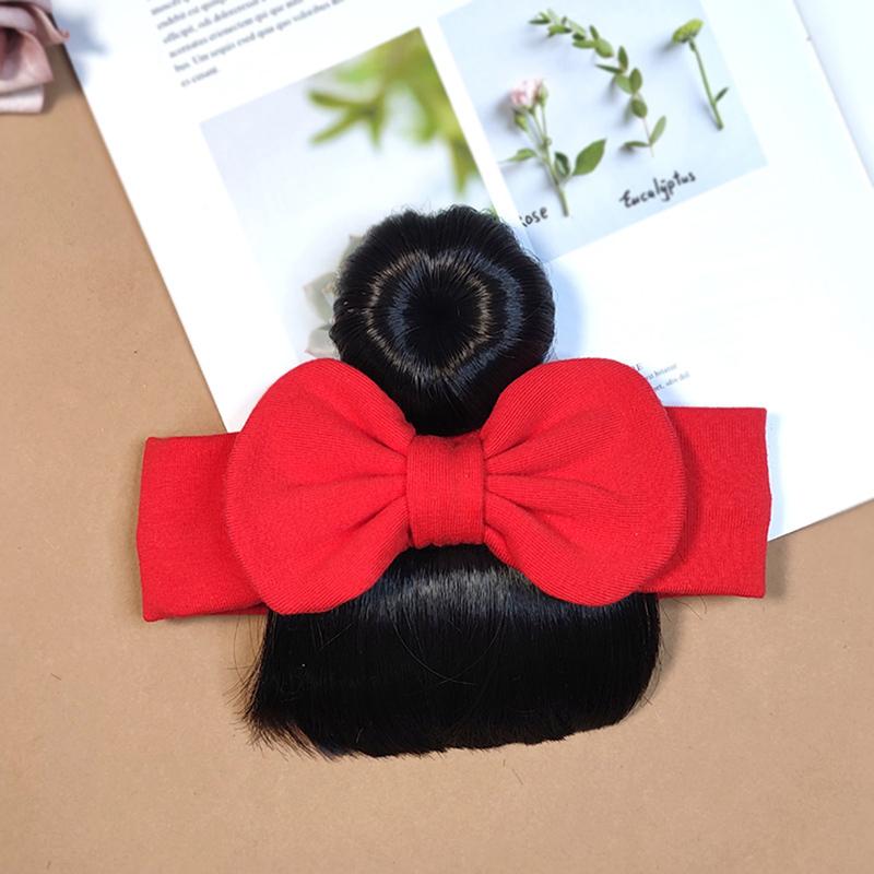 New Year Christmas Infant Baby Girl Hair Accessories Wig Hat 0-1Y Newborn Children Kids Girls Bow Cosplay Headbands Headwear