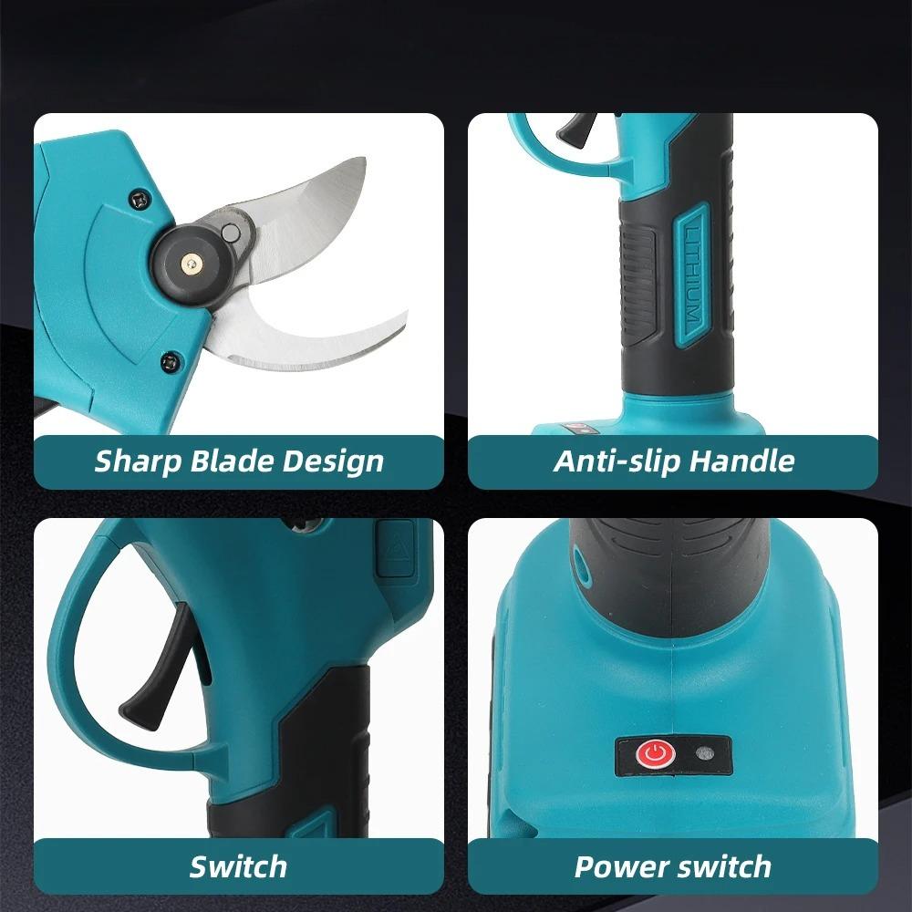 Brushless Electric Pruning Shears Garden Tool Cordless Electric Garden Scissors Fruit Tree For 18V Battery Branche Cutter