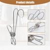 M-Modern-Stainless Steel Metal Long Tail Clip With Hook, Stainless Steel Clothespin Hook Clip Hanging Universal Clip,