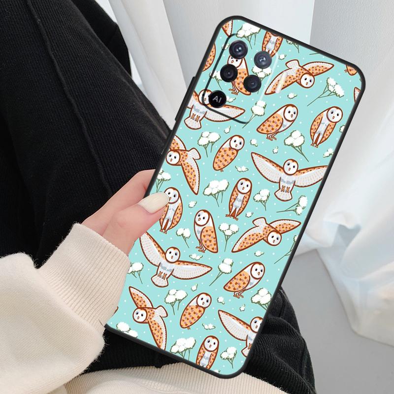 Cute Owl Cartoon Case For Oppo A18 A38 A58 A78 A98 A80 A60 A40 A96 A76 A16 A94 A74 A54 A15 A17 A57 A77 A5 Pro