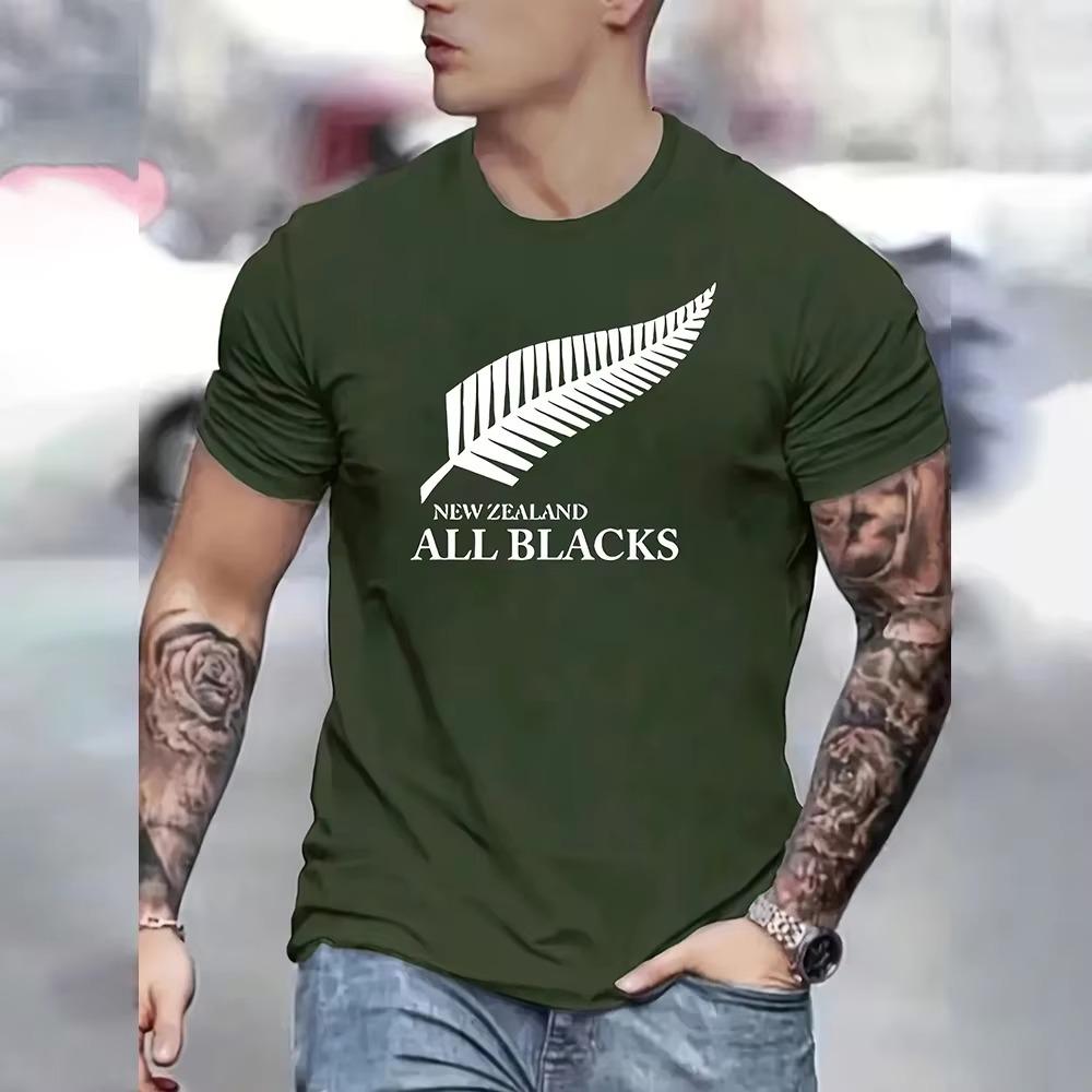 2025 New Men's Loose Round Neck Workout Tops Casual Loose T-Shirt Casual Outdoor Sports Plus Size Fitness T-Shirt Clothing