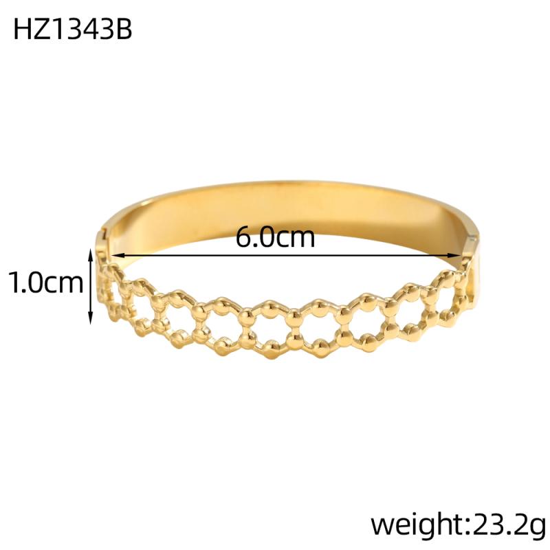 CARLIDANA Tarnish Free Bangles Jewelry Waterproof Geometric Hypoallergenic Stainless Steel Gold Plated Bracelets Jewelry Women