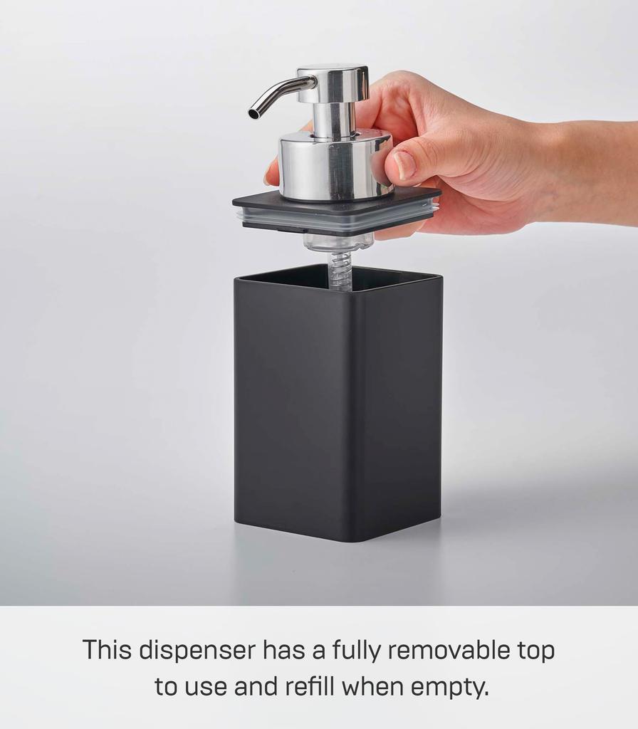 Yamazaki Jitsugyo Refill Dispenser Foam Type Black Tower Foam Type Detergent Dedicated Easy To Clean 5208 Approx. W7XD9.5XH17cm