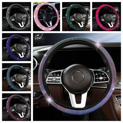 Elastic Bling Steering Wheel Cover Rhinestone Auto Steering Wheel Wrap  Car Accessories