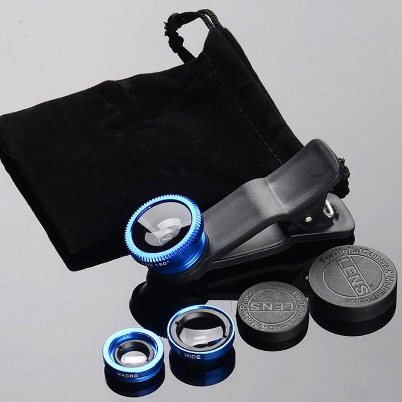 3-In-1 Phone Camera Lens Kit Fisheye Mobile Phone Lenses 0.67X Zoom Wide Angle Macro Hd Universal Camera Lens For All Smartphone