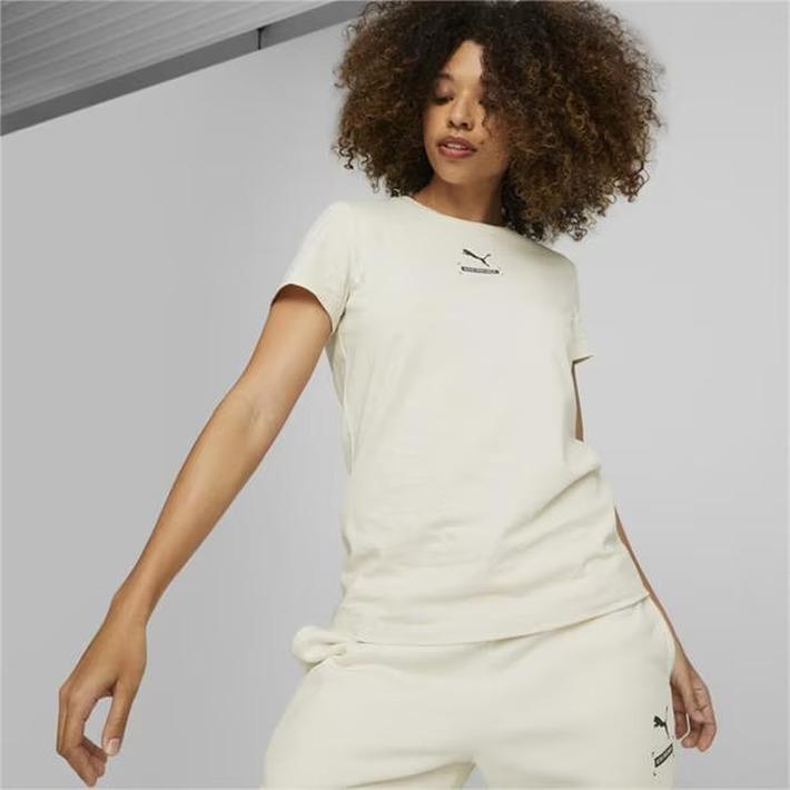 Puma Women's T-Shirt Cream, Size L