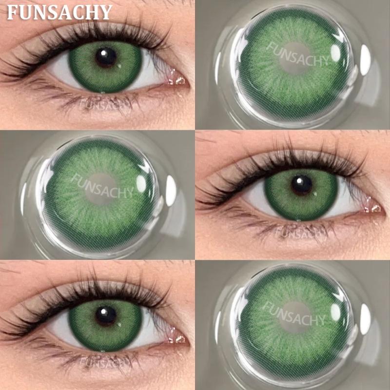FUNSACHY 1 Pair Blue Natural Colored Eye Lenses Gray Fashion Lenses Brown Eye Lens Green High Quality Cosmetics Color Contacts