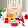 Wooden Kitchen Fruits & Veggies Cut-Cut Fun Set: Educational Pretend Play Toys for Toddlers