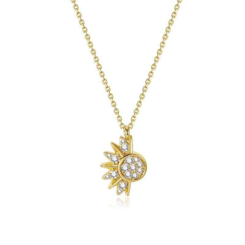 New Stainless Steel Magnetic Sun Moon Couple Necklace Fashion Chain for Men and Women Good Friend Gifts Trend Jewelry