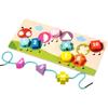Wooden Montessori Educational Toys for Children Color Numbers Shape Learning Game Wooden Caterpillar Block Threading Board Game