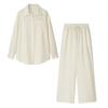 European and American Style Women's Striped Shirt and Wide-Leg Pants Set