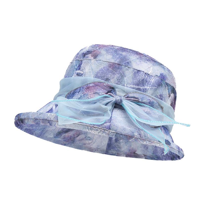 Women's Bow Fisherman Hat Mother Hat Summer Breathable Travel Sun Hat Basin Hat