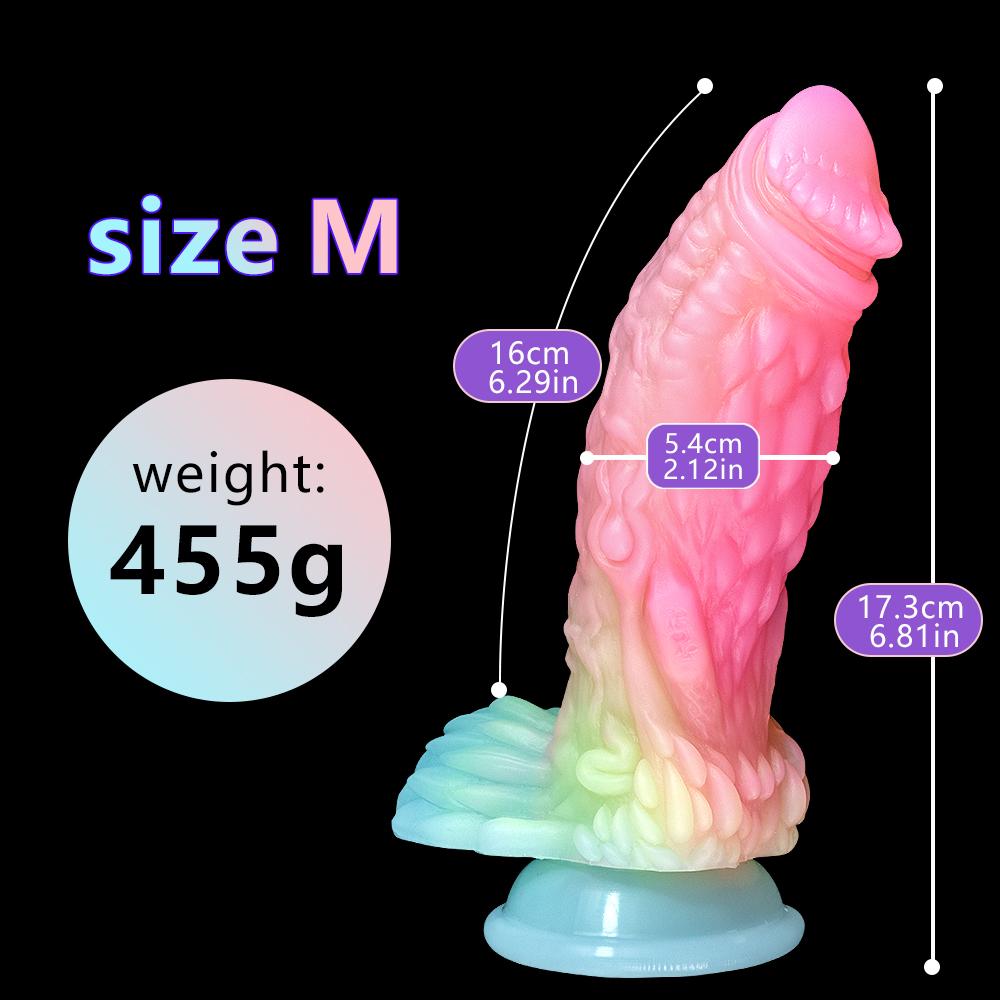 Candy Color Luminous Dildo Fluorescent Mixed Color Dildo Soft Alien Anal Plug Potřeby pro ženy pro dospělé sexuální hračky Tekuté