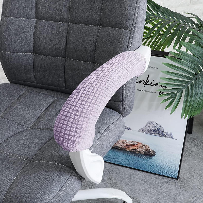 1 Pair Universal Solid Color Elastic Zip Armrest Covers Polyester Armrest Computer Chair Covers For Office Computer Chair