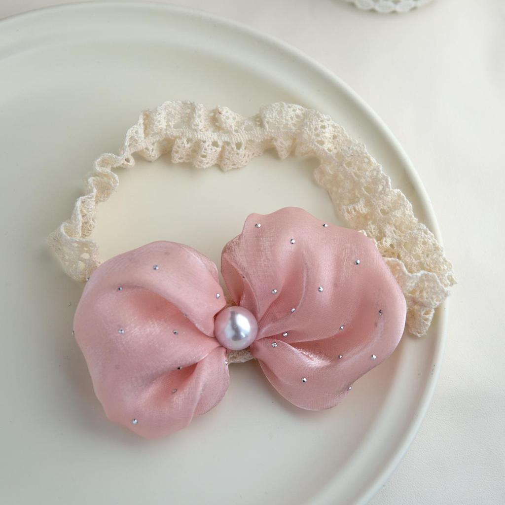 Newborn Birthday Bow Lace Headband - Princess Dress & Full Moon Hair Accessories