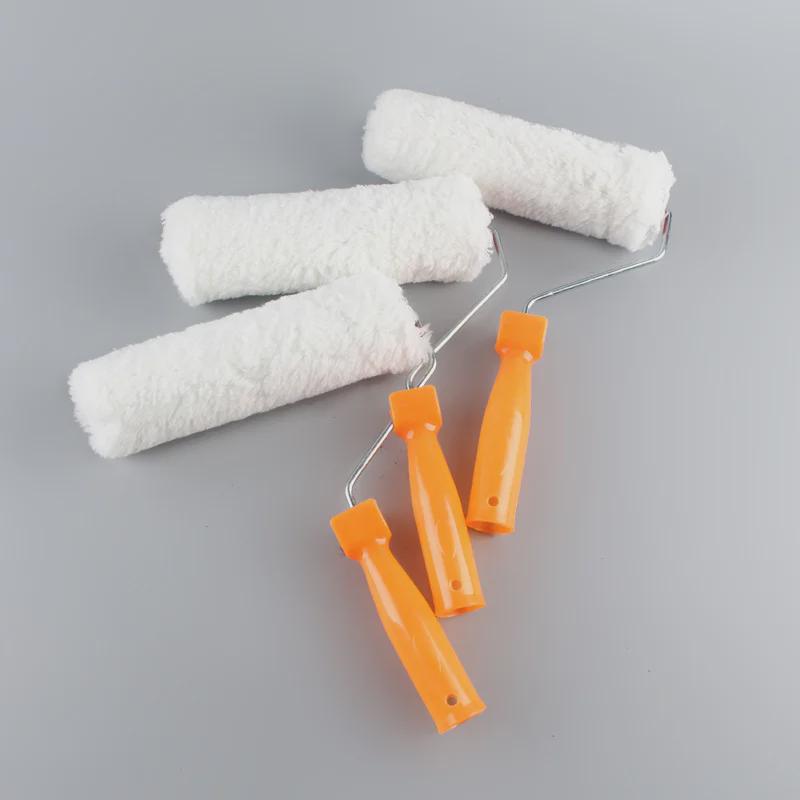 9-Inch Roller Brush with Pure White Cotton Thread, Thick Hair, No Dead Angle Fiber, Yellow Handle for Latex Paint