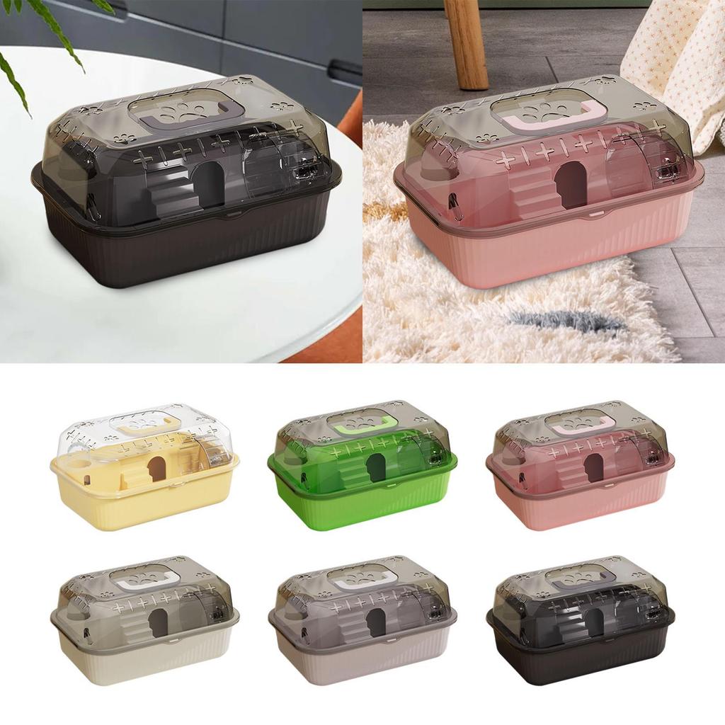 Travel Transparent Hamster House Hamster Carry Case Cage Ventilation Portable Hamster Cage for Guinea Pigs Rats Small Animals