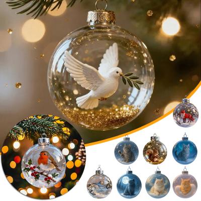 Vögel 2D Acryl Weihnachtsornamente Dekorative Wildtierfiguren Ozean-Thema