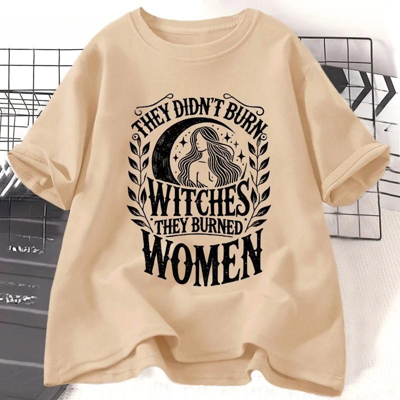 Vintage Feminist T Shirt Y2K Witch Graphic Tee They Didnt Burn Witches They Burned Women Unisex cheap clothing with free shipping