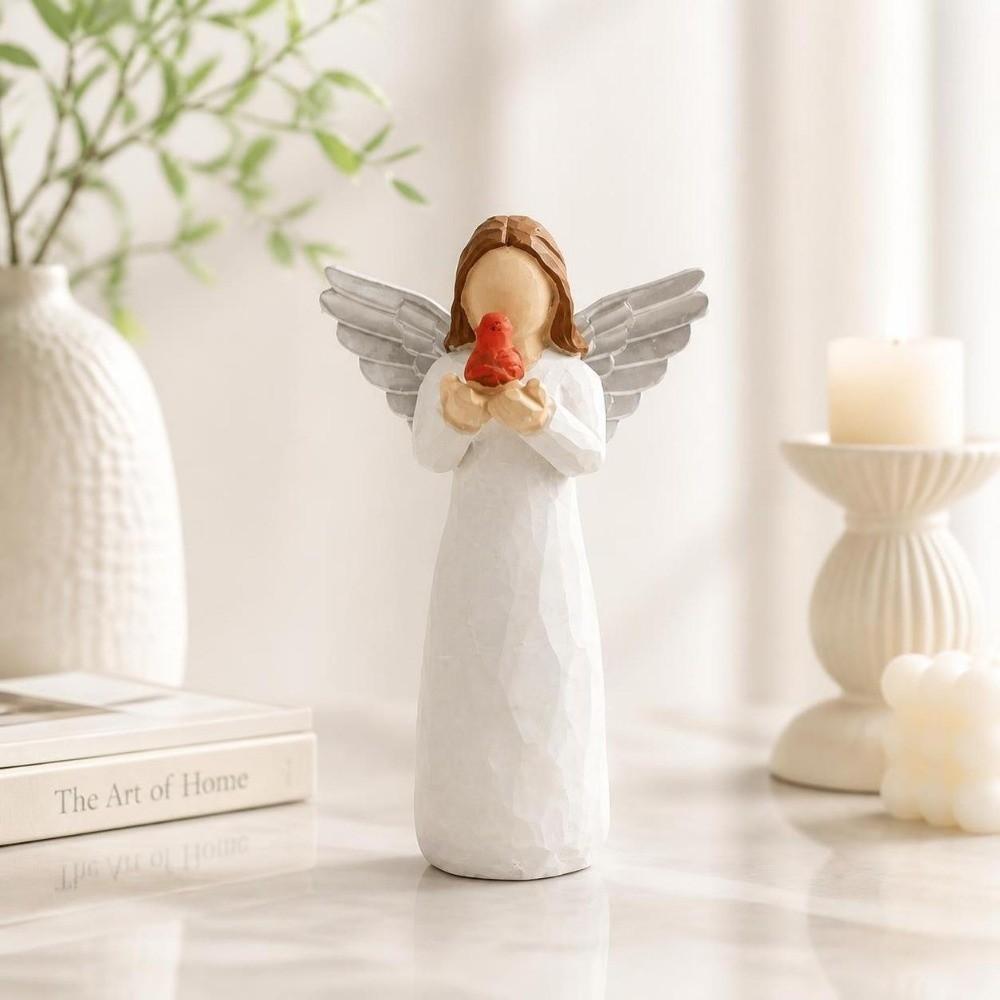Creative Design Winged Angel Figurine Resin Pray Girl Ornaments Home Decoration