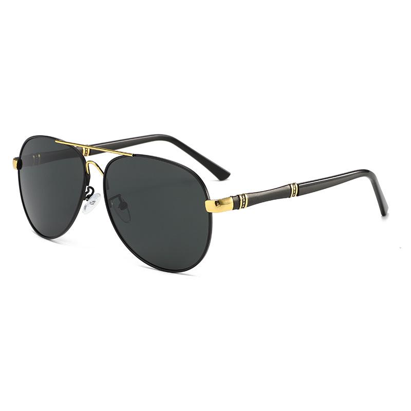 Men s Polarized Wayfarer UV Protection Sunglasses (2026) Black-Gold Frame Grey Lens