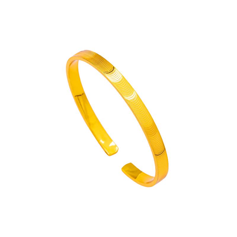 Exquisite Cat's Eye Gold Bangle - Trendy, Long-Lasting Color Jewelry for Women