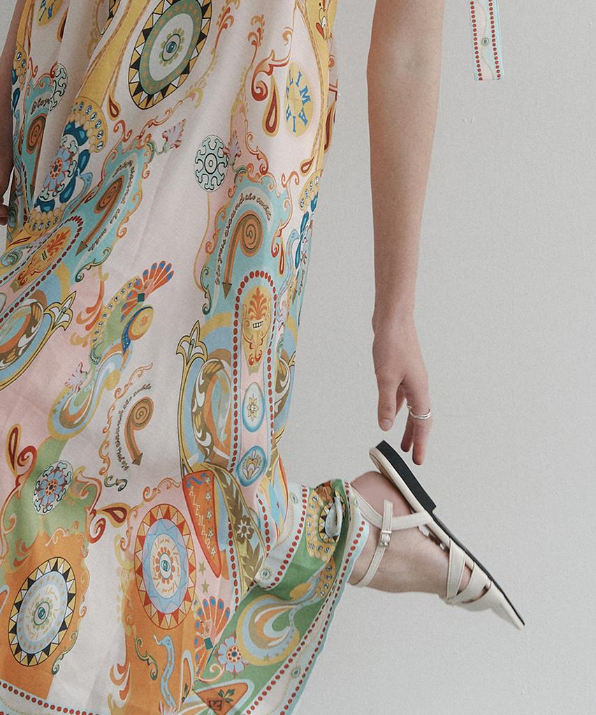Jyudiaenpol Sunshine Paisley Flare Dress