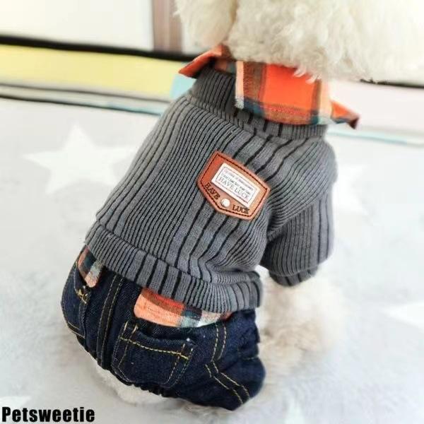 Pet Autumn and Winter Four Legged Coat Spring Overalls Pet Clothes Small Teddy Bear Jumpsuit Small Dog Puppy Clothes Jumpsuit