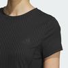 adidas Cool Feeling Logo Short Sleeve Dress, Quick-Dry Ribbed Crew Neck, Casual Sport Women Black JD5278