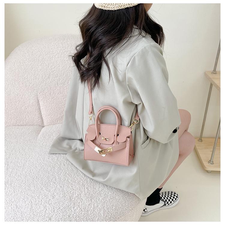 Korean Style Lychee Pattern Mini Crossbody Handbag for Girls