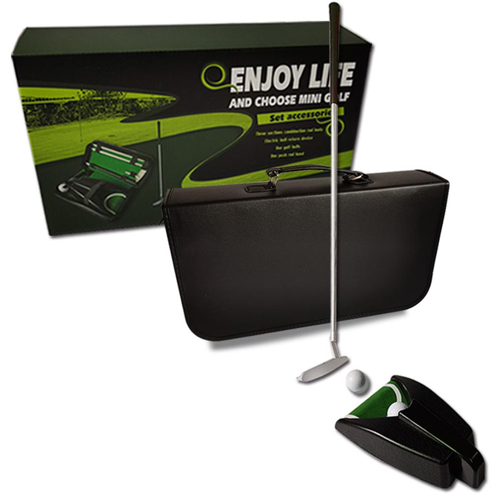 Golf Putter Travel Practice Putting Tool Right Hand Push Rod Aluminium Alloy Golf Rod with Ball Return System Carry Bag